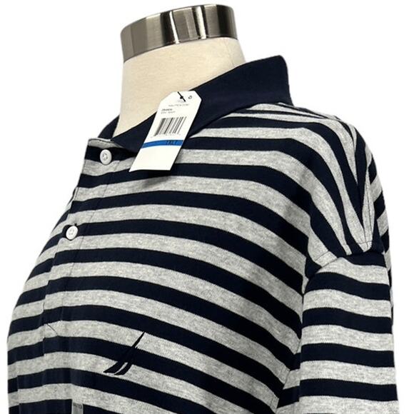 NAUTICA Men's NEW Grey & Black Striped Polo Shirt SZ 1X - Picture 9 of 12